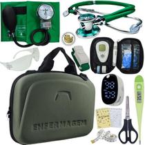 Kit Enfermagem Estagio Super Luxo Medidor de Glicose Completo Pa Med