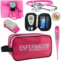 Kit Enfermagem Esteto Com Medidor Glicose Aparelho Pressão