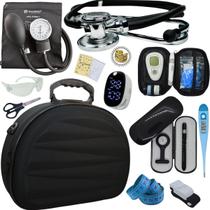 Kit Enfermagem Maleta Super Luxo Aparelho Pressao Estetoscopio Aneroide Estagio Academico
