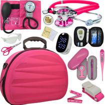 Kit Enfermagem Maleta Super Luxo Aparelho Pressao Estetoscopio Aneroide Estagio Academico