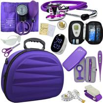 Kit Enfermagem Maleta Super Luxo Aparelho Pressao Estetoscopio Aneroide Estagio Academico
