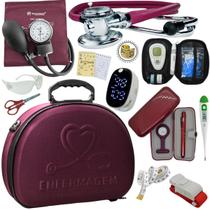 Kit Enfermagem Maleta Super Luxo Completa Aparelho Esteto Estagio Medicina
