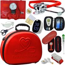 Kit Enfermagem Maleta Super Luxo Completa Aparelho Esteto Estagio Medicina