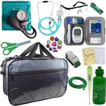 Kit Enfermagem Medidor Glicose Aparelho de Pressão Esteto Multi Incoterm