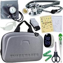 Kit Enfermagem Pamed Premium Aparelho Esteto Medidor Glicose