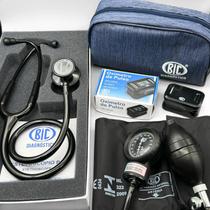 Kit Enfermagem Preto Completo Bic Estetoscópio Eternity Oxímetro e Aparelho de Pressão