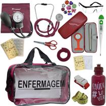 Kit Enfermagem Top Cores Premium Completo Estagio Estetoscopio Aparelho de Pressao Enfermagem