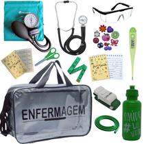 Kit Enfermagem Transparente Academico Aparelho Pressao Bolsa Estetocópio Multi Incoterm