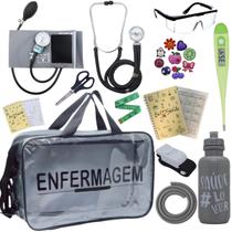 Kit Enfermagem Transparente Academico Aparelho Pressao Bolsa Estetocópio Multi PAMED - P.A. Med