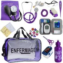 Kit Enfermagem Transparente Completo Aparelho Pressao Manual Estetoscopio Multi Incoterm