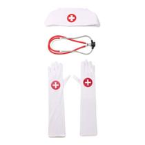 Kit Enfermeira Branco E Vermelho 3 Un - Cromus