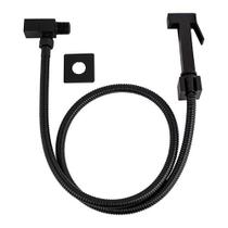 Kit Engate Flexível com Gatilho e Registro Preto Fosco Kit Engate Flexível com Gatilho e Registro Preto Fosco