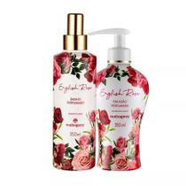 Kit English Rose Mahogany Hidratante 350ml e Banho Perfumado 350ml