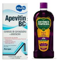 Kit engorda biotonico fontoura 400ml + apevitin bc 240ml Kit engorda biotonico fontoura 400ml + apevitin bc 240ml