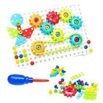 Kit Engrenagens Educativo Infantil 98 Peças QuebraCabeça de Montar com Ferramentas para Crianças a Partir de 3 Anos