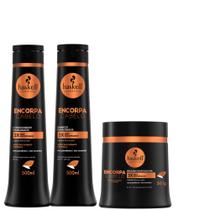 Kit engrossador encorpa haskell shampoo, condicionador 500ml e mascara 500g