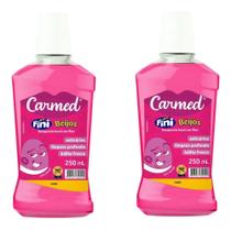 Kit Enxaguante Bucal Carmed Fini Beijos Com 2 Unidades De 250ml Cada