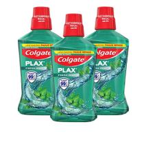 Kit Enxaguante Bucal Colgate Plax Fresh Mint 500ml Leve 500ml Pague 350ml com 3 unidades Kit Enxaguante Bucal Colgate Plax Fresh Mint 500ml Leve 500ml Pague 350ml com 3 unidades