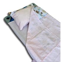 Kit Enxoval 3 peças Rosa Bebê para Caminha Empilhável
