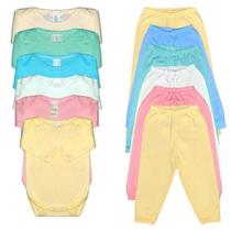 Kit enxoval 4 peças bebê algodão menino e menina