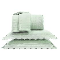 Kit enxoval 5 peças bordado inglês queen - la vie verde