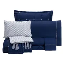 Kit Enxoval 9 Peças Lisboa Bordado Dupla Face King