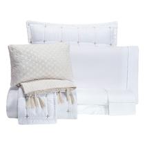 Kit Enxoval 9 Peças Lisboa Bordado Dupla Face King