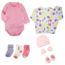 Kit Enxoval Bebê 9 Pçs Body Conjunto Pijama e Acessório Bebê Kit Enxoval Bebê 9 Pçs Body Conjunto Pijama e Acessório Bebê