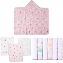 Kit Enxoval Bebe Maternidade 10 Pçs 1 Toalha-3 Cueiro-6 Boca