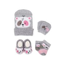 Kit Enxoval Bebe Toca Luva Sapatinho E Meia Recem Nascido Presente Maternidade Menina