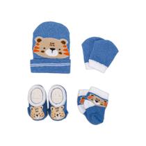 Kit Enxoval Bebe Toca Luva Sapatinho E Meia Recem Nascido Presente Maternidade Menino Duck