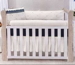 Kit Enxoval Berço Americano Tecido em Linho 8 Peças Kit Enxoval Berço Americano Tecido em Linho 8 Peças