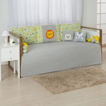 Kit Enxoval Bicama Cama Baba Floresta Safari Amarelo e Cinza Kit Enxoval Bicama Cama Baba Floresta Safari Amarelo e Cinza