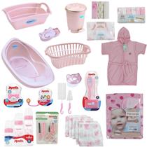 Kit Enxoval de Bebê Banheira Cesto Balde Roupão Kit Higiene e Mamadeiras - Menino e Menina Kit Enxoval de Bebê Banheira Cesto Balde Roupão Kit Higiene e Mamadeiras - Menino e Menina