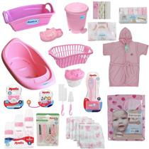 Kit Enxoval de Bebê Banheira Cesto Balde Roupão Kit Higiene e Mamadeiras - Menino e Menina Kit Enxoval de Bebê Banheira Cesto Balde Roupão Kit Higiene e Mamadeiras - Menino e Menina