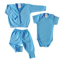 Kit Enxoval de Bebê Recém Nascido com 03 pçs Algodão