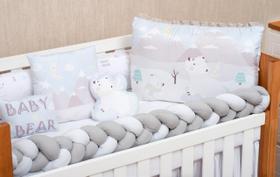 Kit Enxoval De Berço Unisex Trança Polo Norte 10 Peças Neve