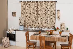 Kit Enxoval De Cozinha 9 Peças Modelo Cafézinho Marrom