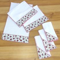 Kit enxoval de maternidade primeiros meses com fraldinhas de boca e ombro 6 peças