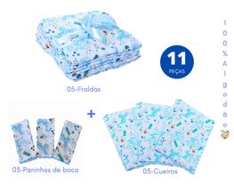 Kit enxoval fralda de pano+cueiro+paninho de boca ursinho pooh - minasrey