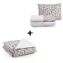 Kit Enxoval Mini Cama com Edredom e Lençol 4pç Circo Moderno Kit Enxoval Mini Cama com Edredom e Lençol 4pç Circo Moderno