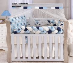 Kit enxoval para berço americano modelo de trança balõezinhos marinho Kit enxoval para berço americano modelo de trança balõezinhos marinho