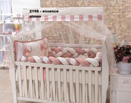 Kit enxoval para berço americano modelo de trança essence na cor salmon - menina Kit enxoval para berço americano modelo de trança essence na cor salmon - menina