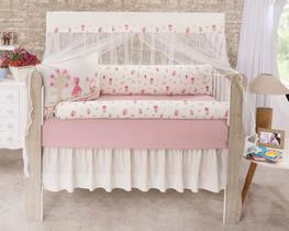 kit enxoval para berço bebê CAMPONESA ROSE MENINA