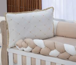 Kit enxoval para berço bebê microfibra modelo meia trança gota bege neutro menina menino Kit enxoval para berço bebê microfibra modelo meia trança gota bege neutro menina menino