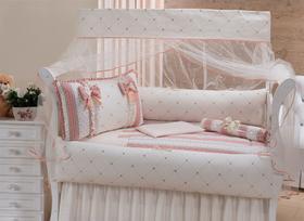 Kit enxoval para berço essence na cor salmon menina