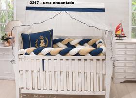 Kit enxoval para berço modelo de trança urso encantado marinho menino Kit enxoval para berço modelo de trança urso encantado marinho menino