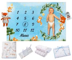 Kit Enxoval Presente Chá de Bebê Visita Maternidade 7 Itens