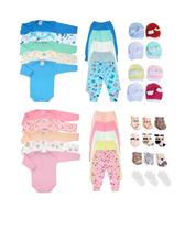 Kit enxoval roupa de bebê 10 peças menino e menina body 100 Algodão e mijão Vira pé.