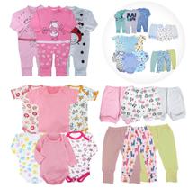 Kit Enxoval Roupa de Bebê 15 Pças Body Mijão Short e Macacão Kit Enxoval Roupa de Bebê 15 Pças Body Mijão Short e Macacão